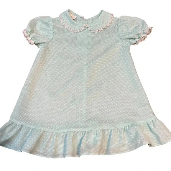 Vintage Other - Vintage Envy of California Polka Dot Ruffle Collar Dress Size 4T